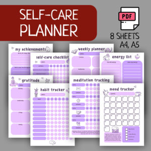 self care planner mental health tracker my booster printable digital