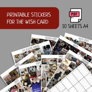 stickers for a wish card vision board